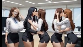 Boobs Office Lesbians, Ai Animation