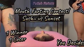 Disgusting Mouth Farting Contest! Saint Sunset vs Sushii Xhyvette