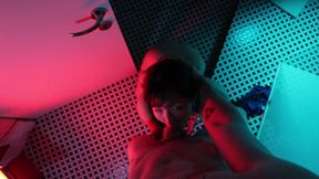 Horny Japanese girl gives you blowjob and swallows his cum in the bathroom of night club