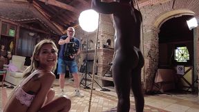 exclusive bts - behind pissing scene with veronica leal and bbc freddy gong!