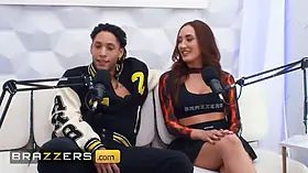Brazzers - Luna Star’s podcast with Chloe Amour and derek savage turns into wild on-air three-way