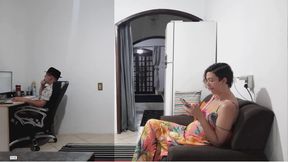 Mistress Visits Cheating Wife While Cuckold Works From Home.