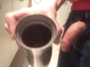 Pissing in a cup for when i get thirsty on my work