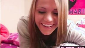 ”Sexy Blonde Blowjob a Dildo for Tryout.”