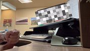 Cumming on my desk at the office. Almost caught!