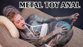 ”TATTOO babe masturbating with BIG STEEL TOY, ASS PUMPING gapes, prolapse, alternative, goth, teen”