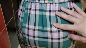 Step sis caught getting dressed in toilet, gets creampied