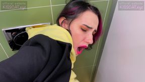 Real risky sex in man's toilet - agent pickup student in Walmart to quick fuck / KissCat