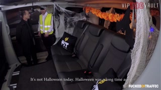 VIPSEXVAULT- Super HOT Busty MILF Fucked On Halloween In a Czech Taxi