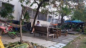 White cd hot dancing in a cute tight skirt