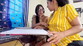 Perverted green old man fucks the two lesbian college students