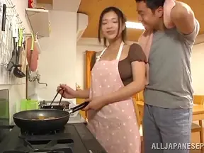 Lucky Hubby Enjoys Blissful Blowjob from Passionate Japanese Housewife