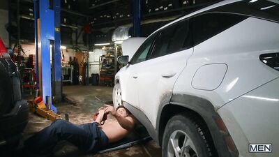 Fully Lubricated Mechanic: Malik Delgaty & Presley Scott Get Down and Dirty with a Hot Engine