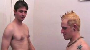 When young Jamie and Torque hook up, it's not long before they strip naked and suck on each other's dick. After a long oral exchange, Jamie fucks Torque, while we enjoy the close-ups.