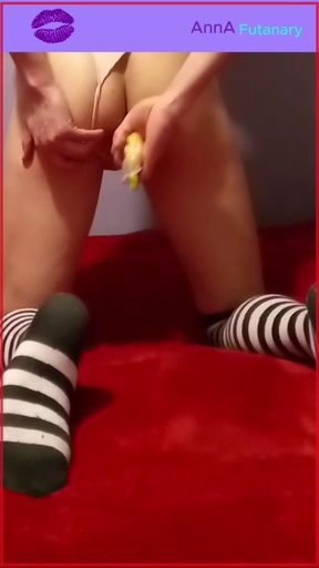 Playing with a sexy banana