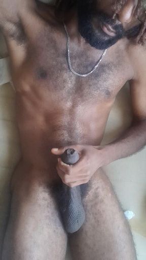 Chocolate Stepdaddy Can't Hold Back His Cumming Anymore.