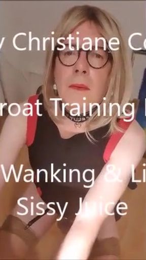 Post-throat Training Reward: Plugged, Wanking &amp; Licking My Sissy Juice