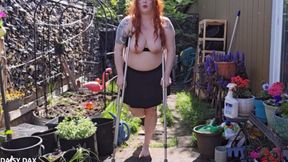 BBW Daisy's Sprained Ankle Outdoor Crutches Walk *HD