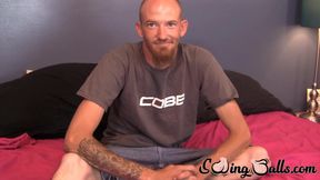 Homosexual dude John cracking jokes and stroking cock solo