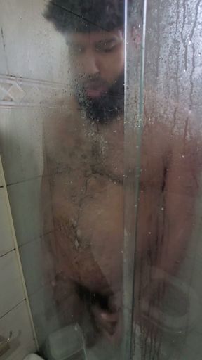 luksmen1 gainer Cum on the shower screen, belly, jerk, mirror, cum in glass   Clip 1