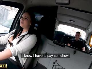 Female Fake Taxi Her Large natural bazookas are on top form banging a customer