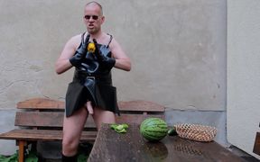 The Horny Rubber Gardener - Crushing Vegetables & Boot Care