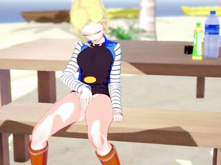Android 18 takes advantage of the city alone to touch itself