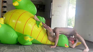 Fit People Fucking on a Giant Inflatable Dragon