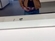 Showing off my chastity cage at the airport