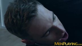 Interviewed classy gay Kayden Gray fucks bearded businessman