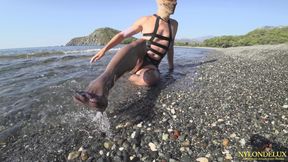 Fetish Out Fit on the Beach 4K