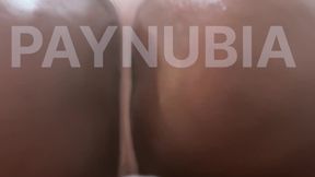 Goddess Nubia’s Wet Dream Assjob! Oiled Ebony Cheeks Swallow Your Cock in POV