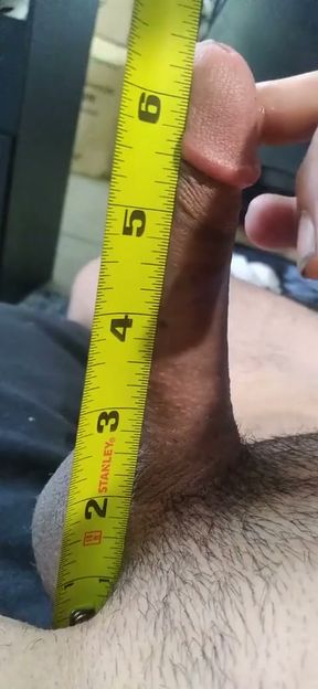 Big cock stroking with cum shot