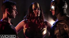 FANTASTIC THREESOME - Wonder Woman Banged by Superman and Batman