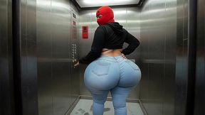 Big Ass Latina in Tight Jeans Teasing in the Bathroom