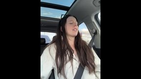 Wintery Tim Hortons Drive Thru Visit With My Vibrator!! With Nadia Foxx