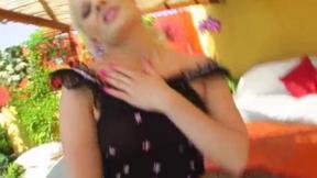 ”Nordic blonde hot girl does her first creampie”