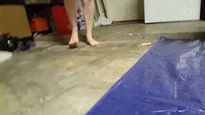 Monster Stuck Barefoot in Glue Trap