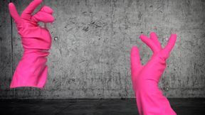 Arikajira invisible pink rubber gloves