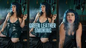 Green Leather Smoking Seduction