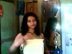 Indian teen self recording her body