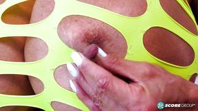 Up close with Minka's nipples, pussy and clit