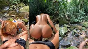 sem vergonha, dando na cachoeira