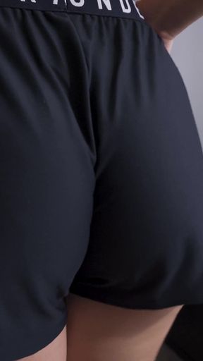 PAWG MILF Teasing Her Ass in Sports Under Armor Shorts