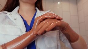 Brown surgical gloves fetish with JOI (mov)