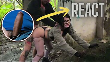 React: Goth Chick Glasses Gets Rough Fucked by Massive Dick &amp_ Pisses All Over It POV