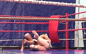 Young babes Ionella Dantes and Lioness have honey chicks fight