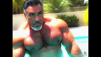 Hombres musculosos en tanga