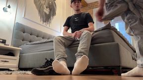 Fuck in Wet White Socks Close-up
