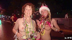 Flashing on Duval Street During Fantasy Fest - SpringbreakLife